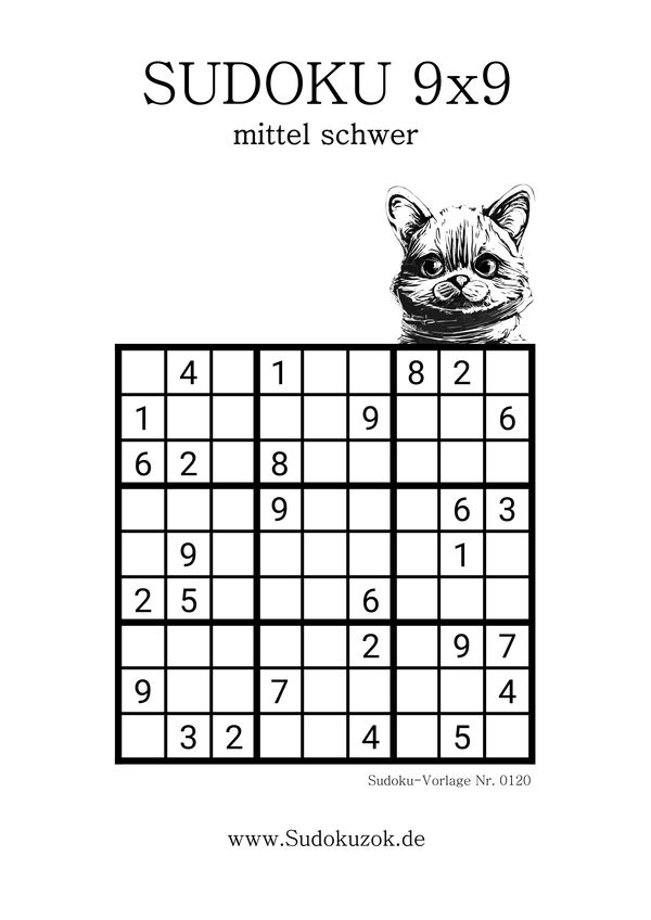 Sudoku-Rätsel mittel mit dem Sudoku-Hund