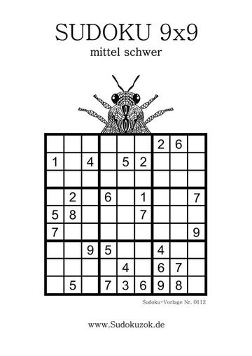 Sudoku 9x9 mittel bis schwer zum Drucken