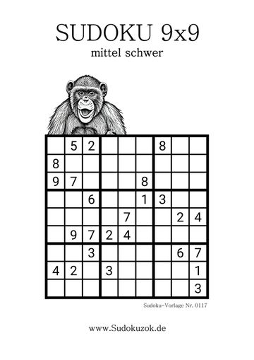 Sudoku 9x9 Schwierigkeitsgrad mittel