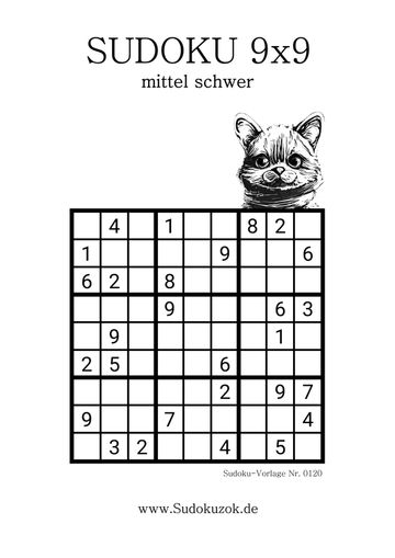 Sudoku-Hund Rätsel mittelschwer