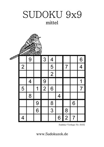 Sudoku mittel als PDF Vorlage