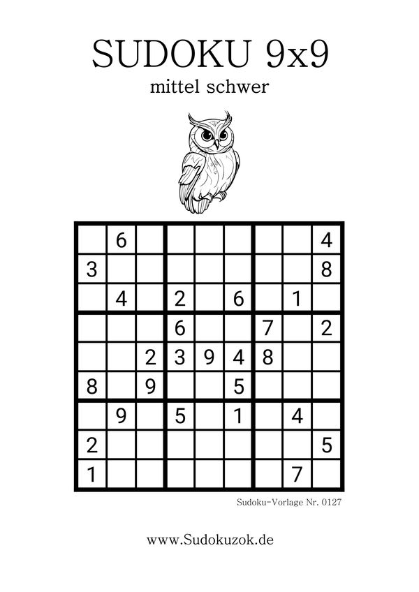 Sudoku-mittel Zahlenrätsel ausdrucken