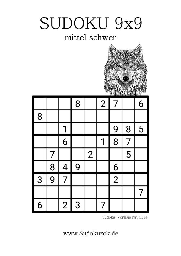 Sudoku mittel als PDF zum Herunterladen