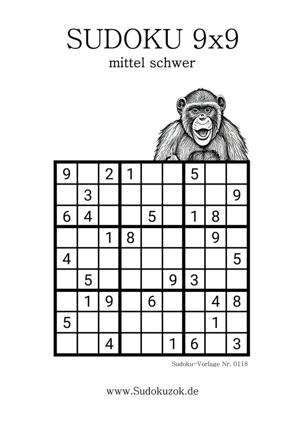 Sudoku Rätsel Affe