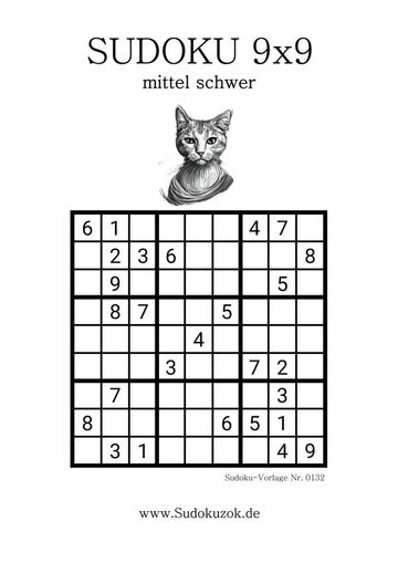 Sudoku Rätsel Katze ausdrucken