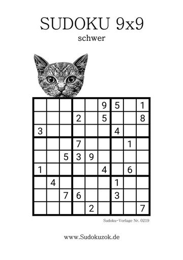 katzen Sudoku schwer zum Drucken