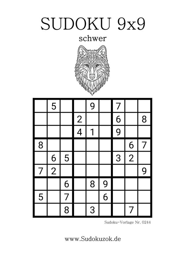 Schweres Sudokurätsel zum freien Download