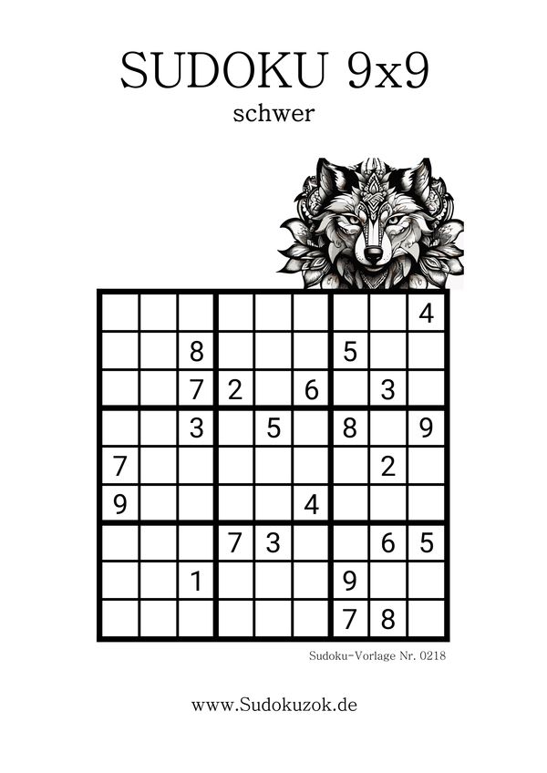 Sudoku Puzzle schwer
