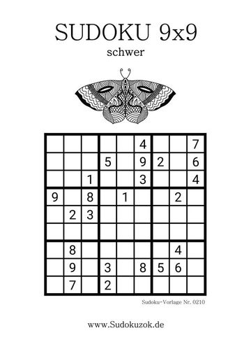 Sudoku schwer 9x9 zum Ausdrucken