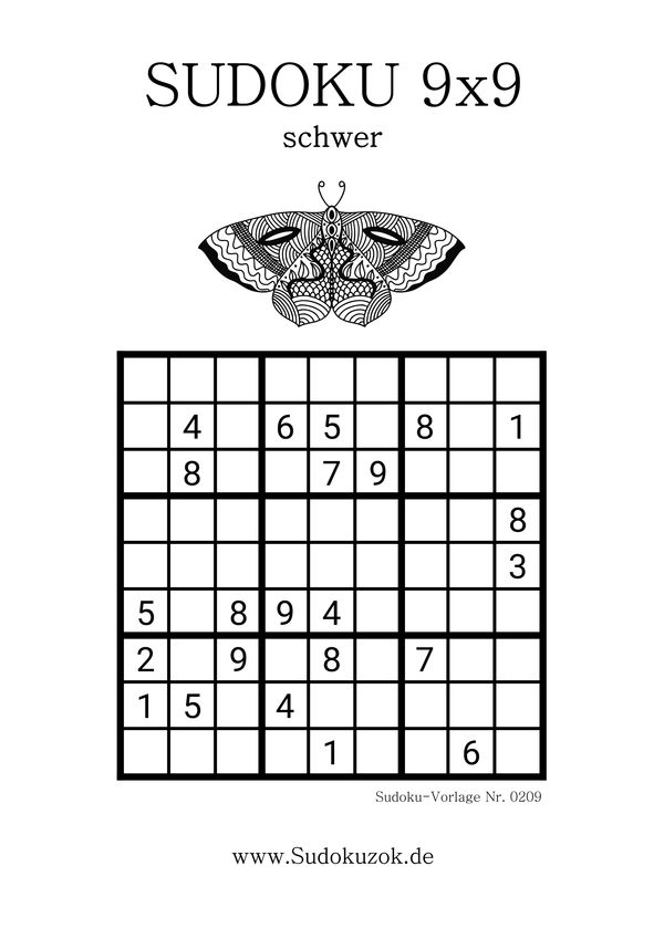 Sudoku schwer 9x9