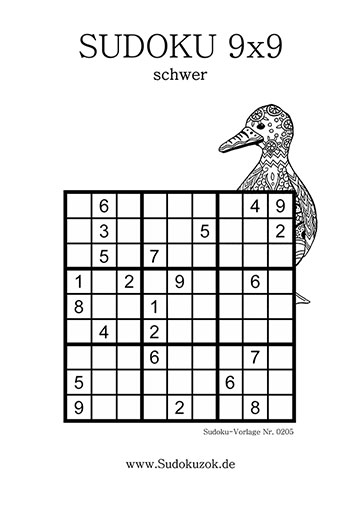 Sudoku schwer drucken