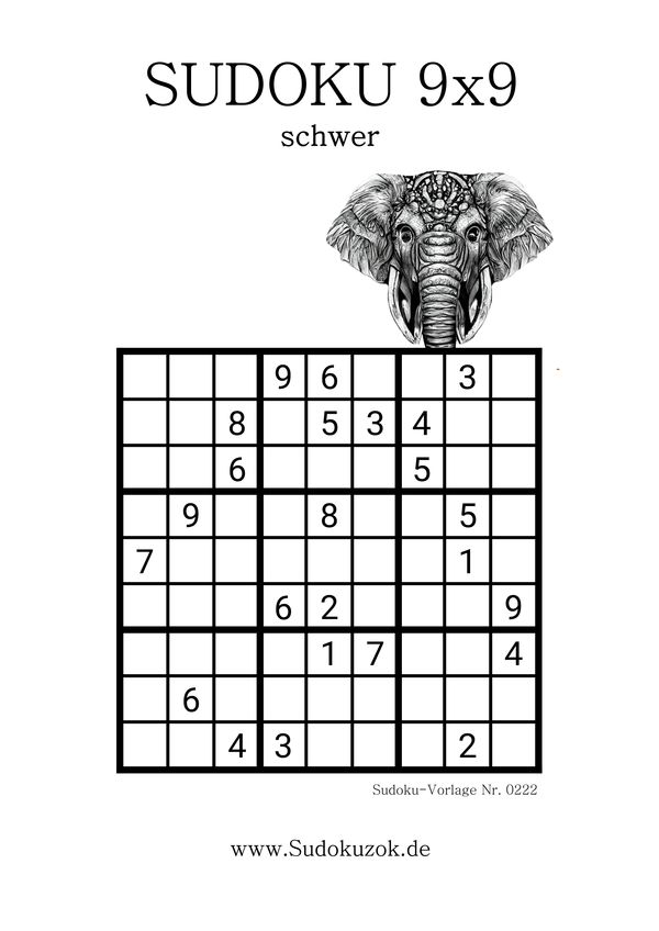 Sudoku schwer für Erwachsene