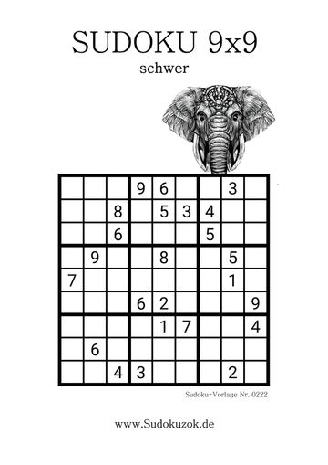 Sudoku schwer für Erwachsene zum ausdrucken