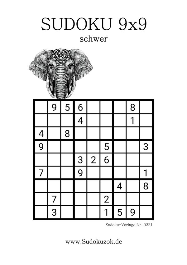 Sudoku schwer gratis Elefantenstark