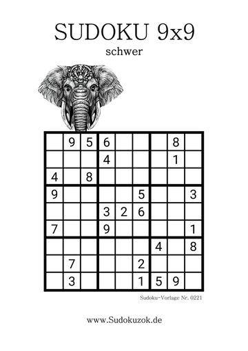 Sudoku schwer gratis zum Herunterladen