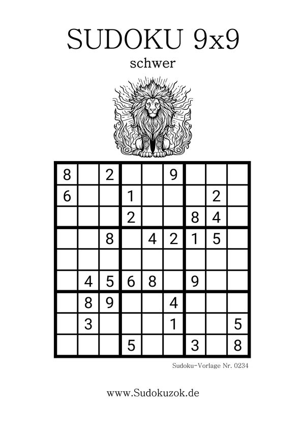 Sudoku schwer Löwenstark