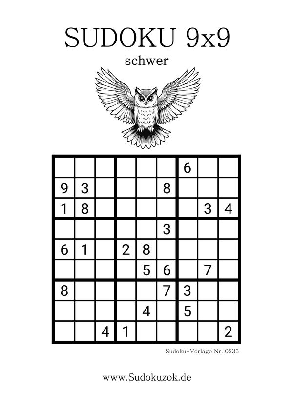 Sudoku schwer mit der Eule