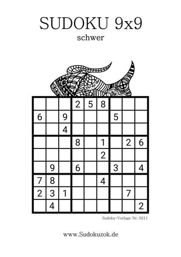 Sudoku schwer vorlage zum Ausdrucken kostenlos