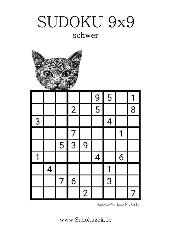 Sudoku schwer zum Ausdrucken mit Lösung