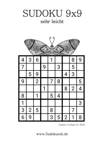Sudoku 9x9 sehr leicht für Anfänger gratis