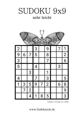 Sudoku 9x9 sehr leicht zum Ausdrucken
