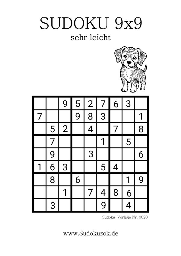 Sudoku extra leicht Anfänger kostenlos zum Ausdrucken