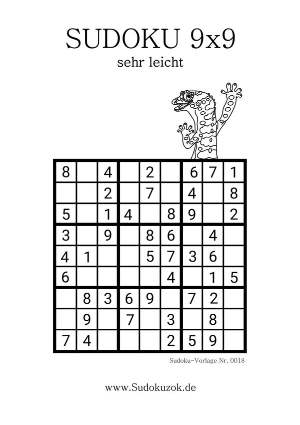 Sudoku extra leicht für Anfänger