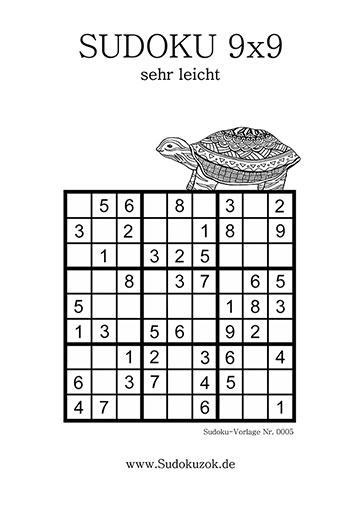 Sudoku Vorlage - sehr leicht für Anfänger