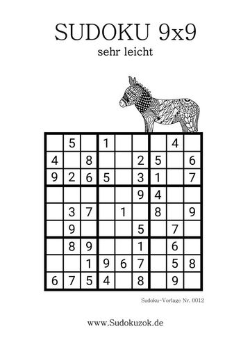 Sudoku sehr leicht für Anfänger zum Ausdrucken