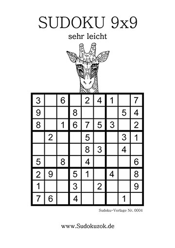 Sudoku sehr leicht gratis Vorlage