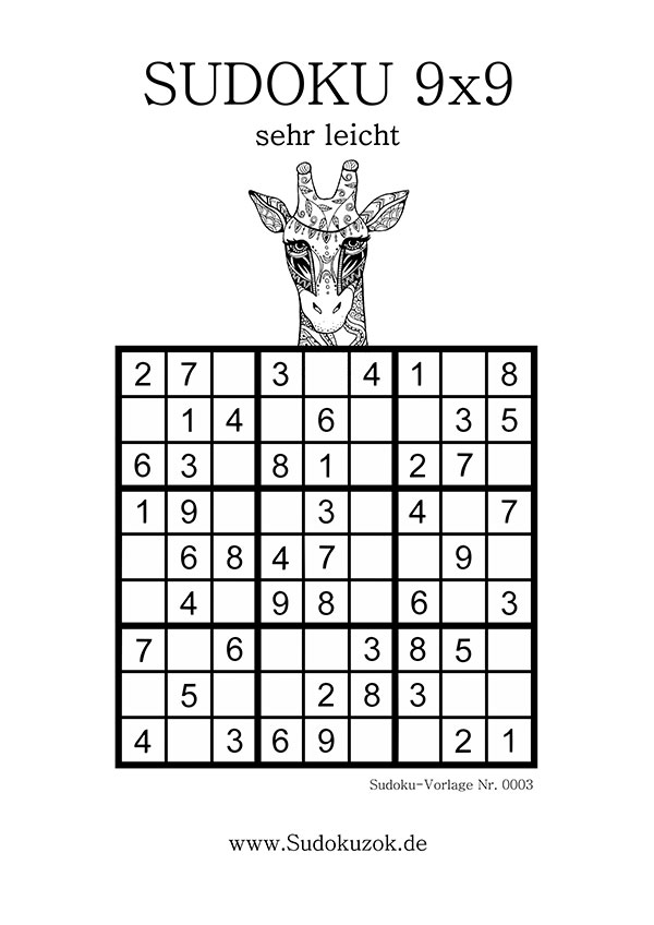 Sudoku sehr leicht mit Lösung
