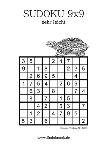 Sudoku Vorlage sehr leicht für Einsteiger zum Ausdrucken
