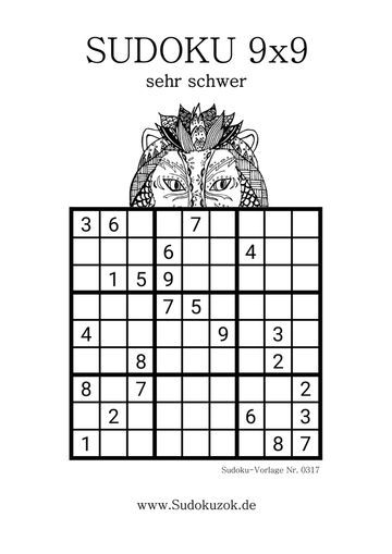 9x9 Sudoku extra schwer gratis drucken