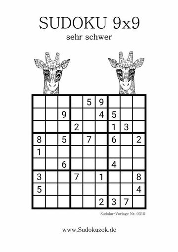 9x9 Sudoku sehr schwer zu Drucken