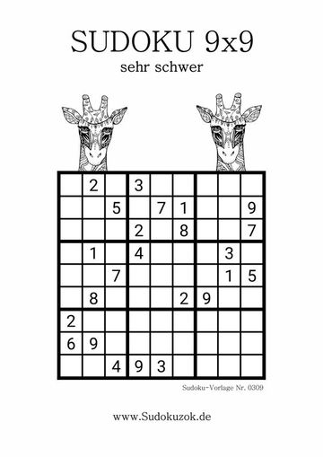 9x9 Sudoku sehr schwer Rätsel