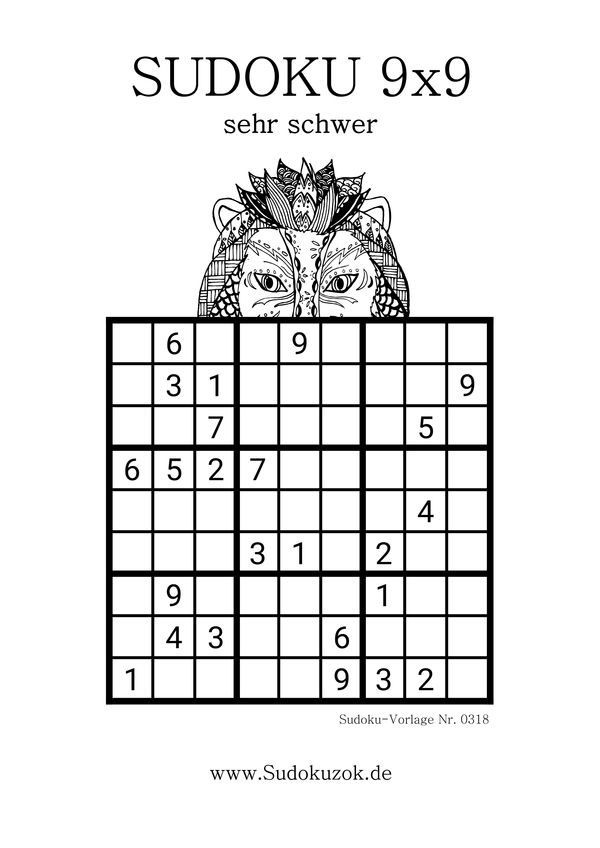 Sehr schweres Sudoku zum Ausdrucken