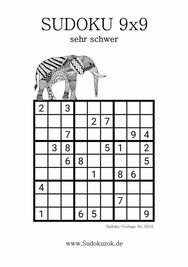 Sudoku Elefanten schwer