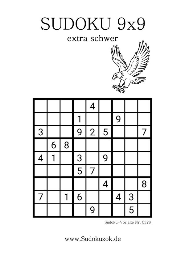 Sudoku extra schwer kostenlos zum Drucken