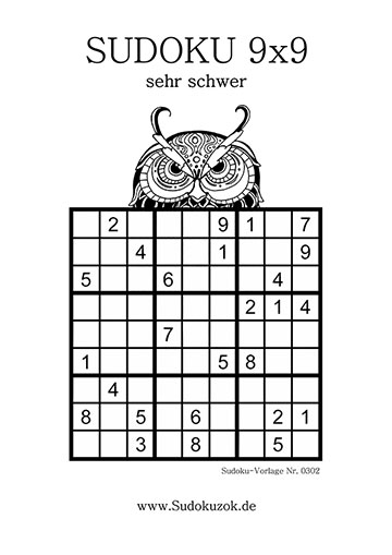 Sudoku sehr schwer zum Drucken für Profis