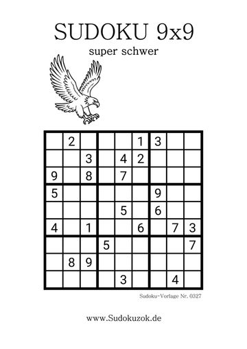 Sudoku sehr schwer für Erwachsene-adler