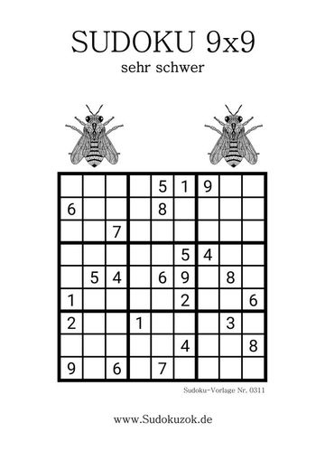 Sudoku sehr schwer japanisches Zahlenrätsel