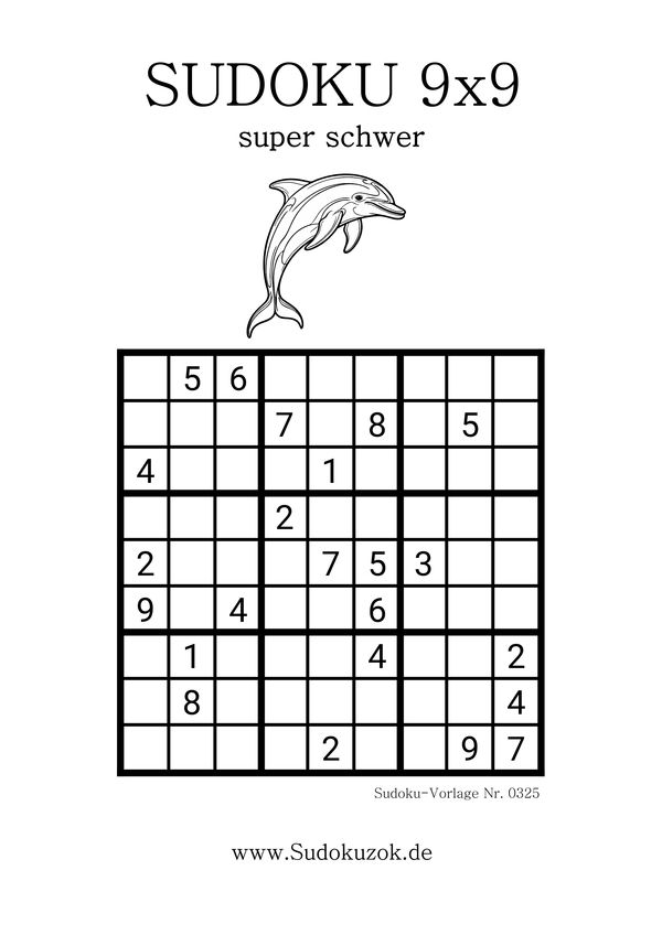 Sudoku sehr schwer mit dem Delfin