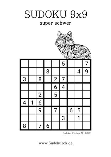 Sudoku super schwer für Profis gratis drucken