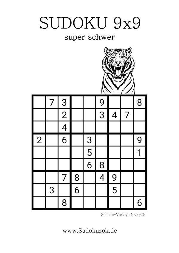 Sudoku wild und schwer für Erwachsene
