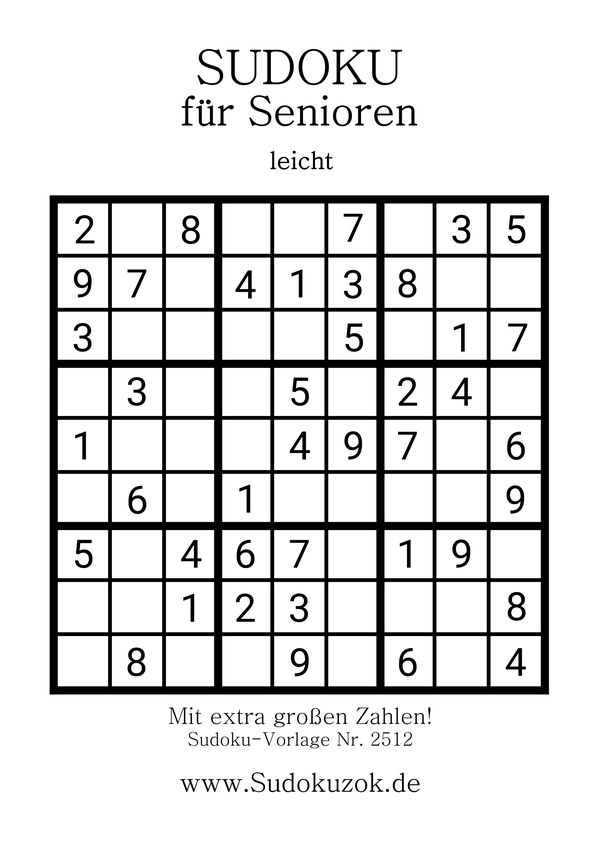 Sudoku Senioren leicht