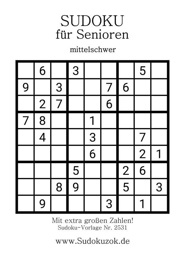 Sudoku Senioren mittelschwer