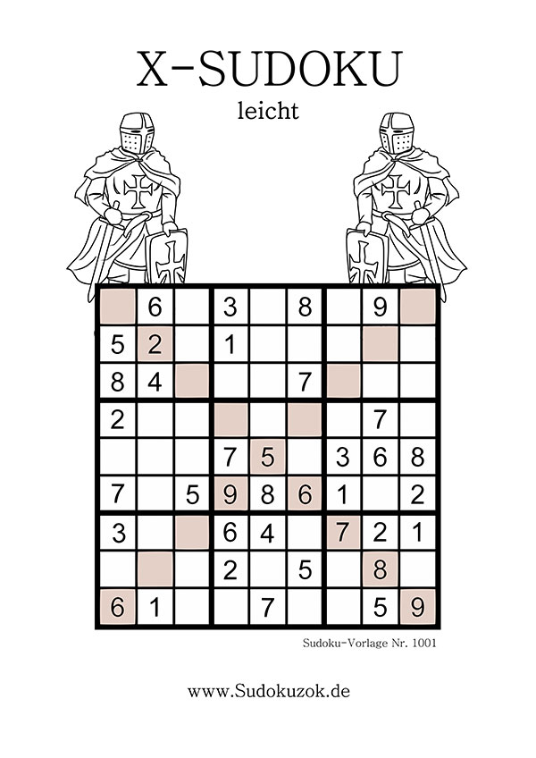 X Sudoku leicht