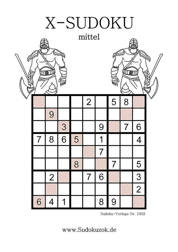 X Sudoku zum Drucken