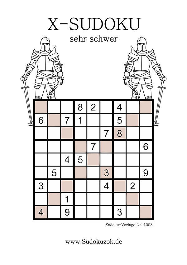 X Sudoku schwer mit lösung