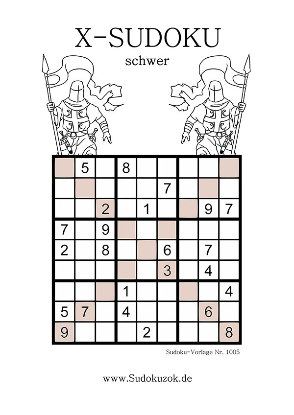 X Sudoku schwer